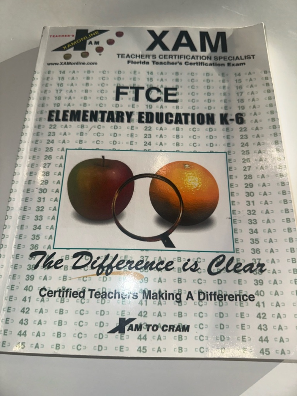 XAM FTCE Elementary Education K-6 Prep Book. Never used.
